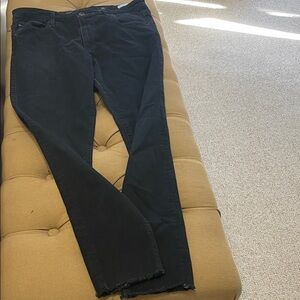 Ag Adriano Goldschmied Black Skinny Men’s Jeans with Raw Hem